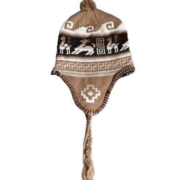 Unisex Peruvian hat, with fleece lining is handmade - Picture 8 of 8